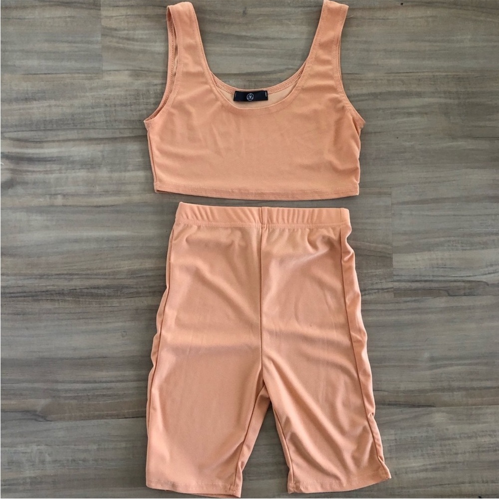Missguided Apricot Top and Shorts Set